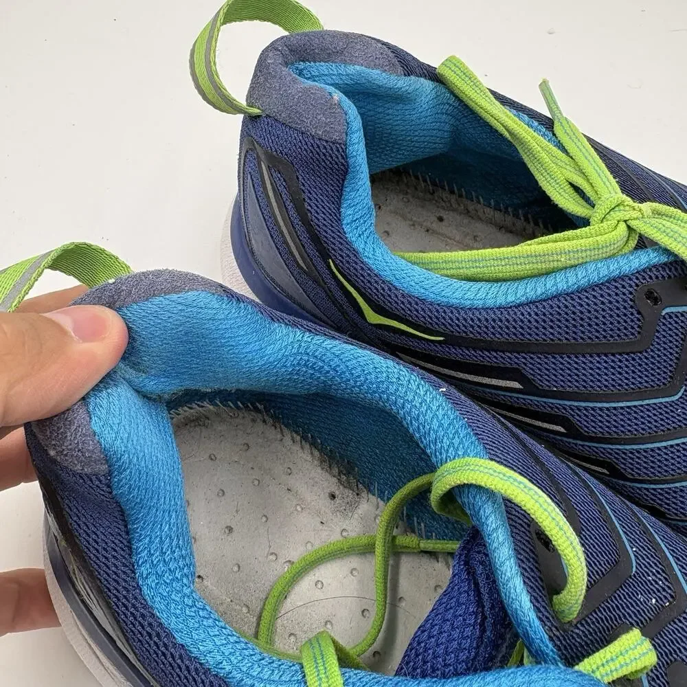 Hoka One One Clifton 4 Men’s 11.5 2E Wide Blue/Green Running Shoes 1016779 TBJGR
